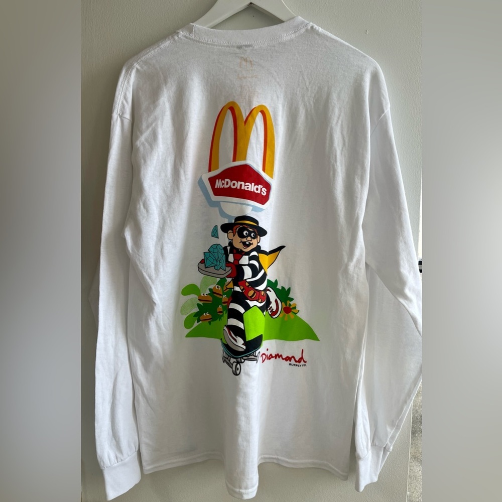 Diamond Supply Co MCDONALD’S Hamburglar White Tee Shirt Size Large NWOT RARE - Picture 2 of 11